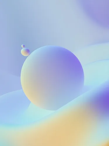 Abstract 3D spheres in soft pastel gradients