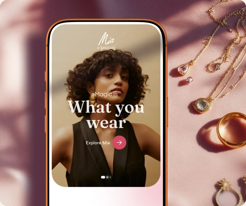 Mia by Tanishq jewelry and mobile app showcase