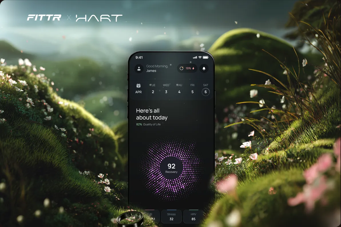 Fittr app and Ultrahuman Ring Air product mockup