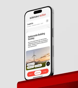 Science in Action mobile app product mockup