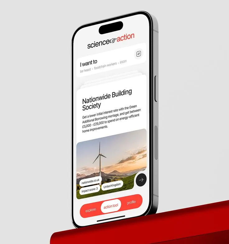 Science in Action mobile app product mockup