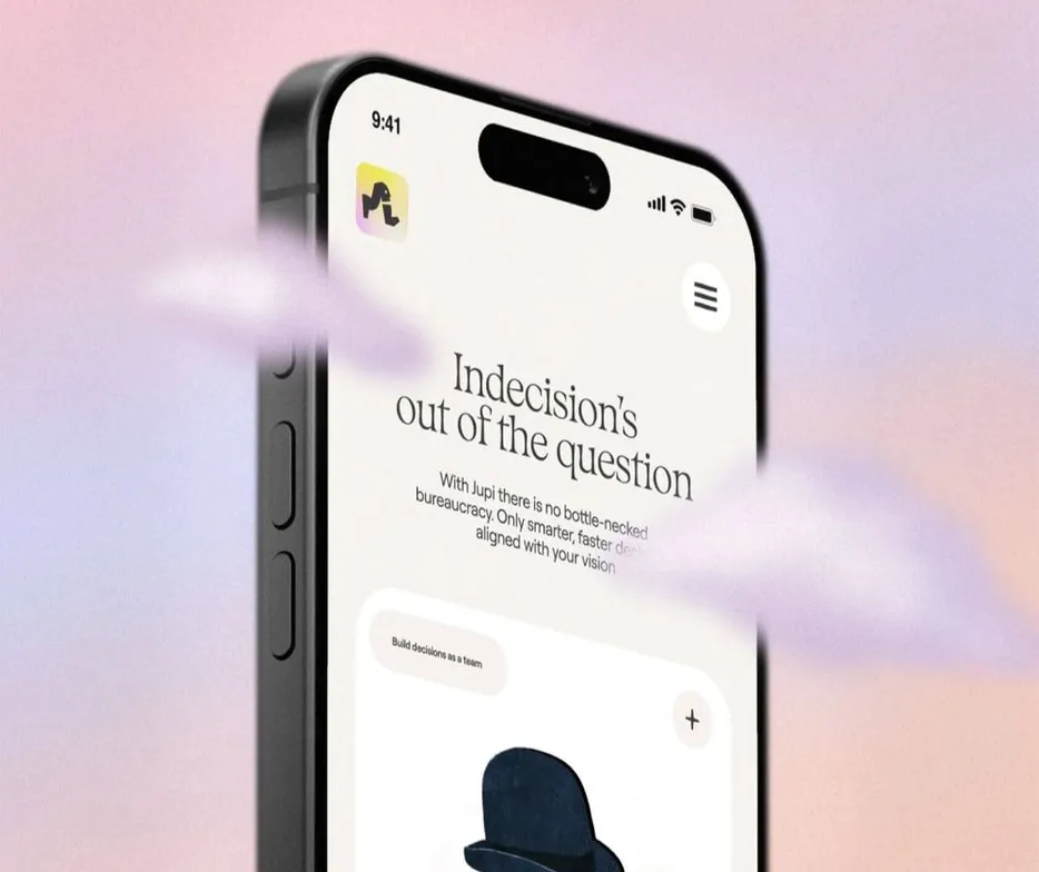 Mobile app product mockup on soft gradient background