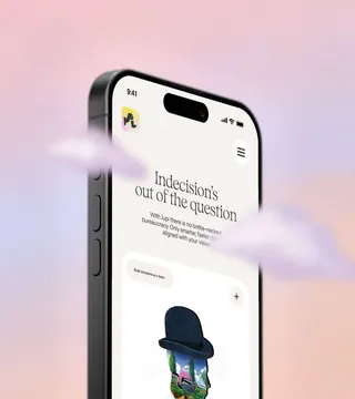 Mobile app product mockup on soft gradient background