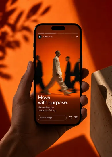 Phone showing a Doublle social story creative